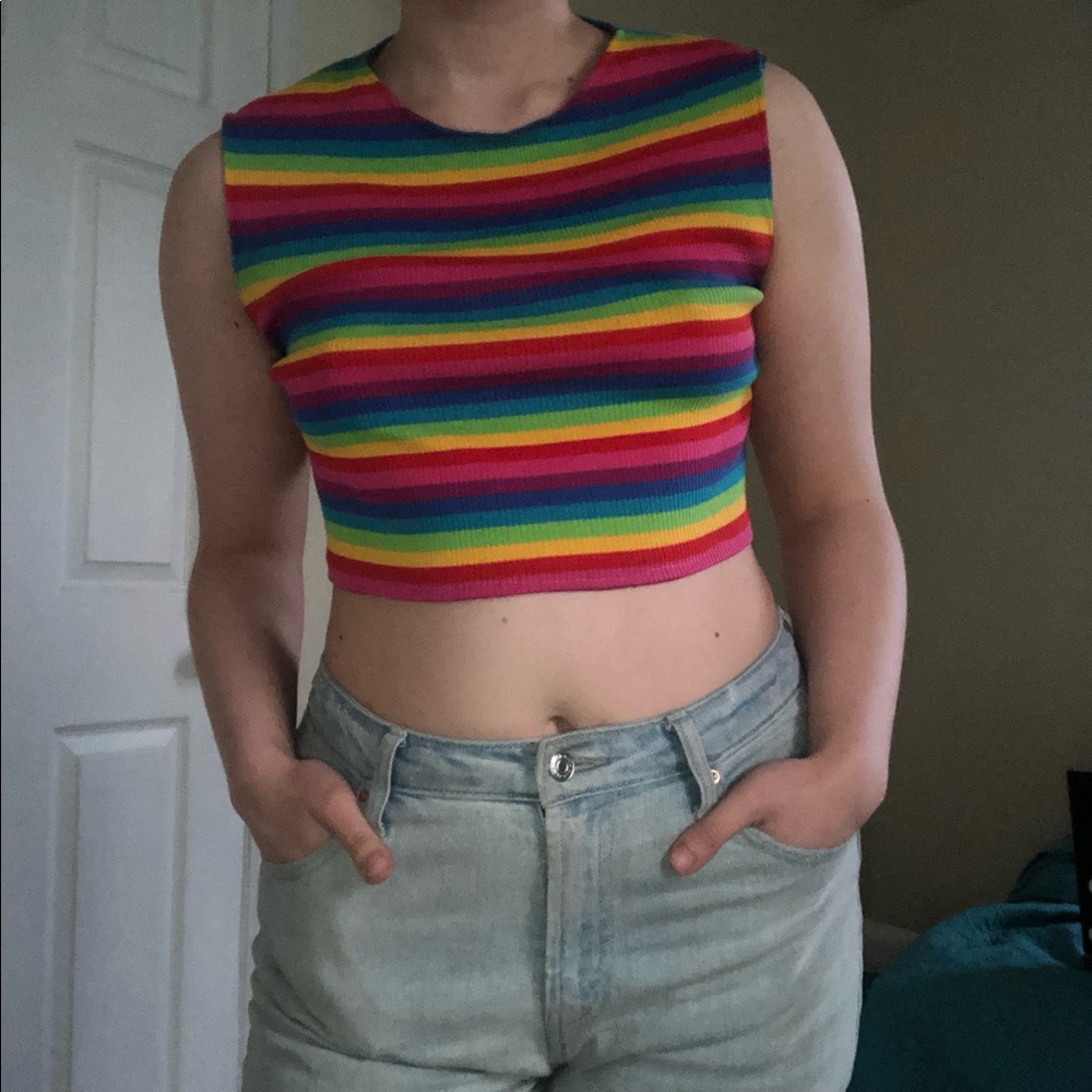 Rainbow crop top